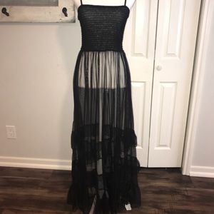 Floor length sheer maxi dress
